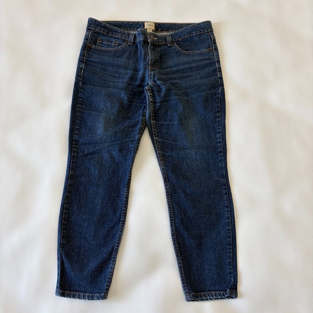 G.H. Bass & Co Jean Womens 14 Blue Slim Fit Mid-Rise Medium Wash Stretch Denim